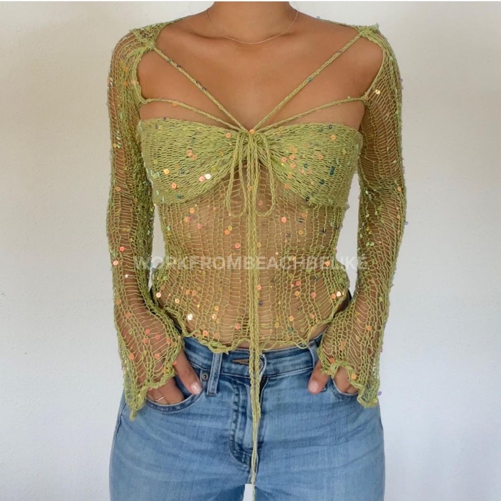 Work from beach butterfly halter top